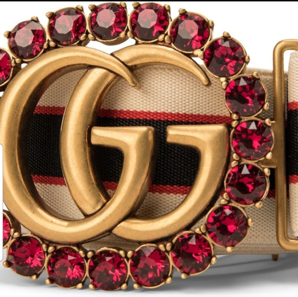 SOLD!!!!  GUCCI GG RED CRYSTAL BELT